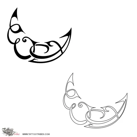 Moon with letters A+E
