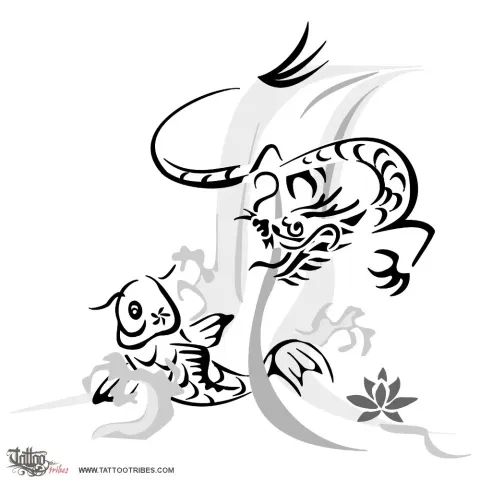 Koi and dragon