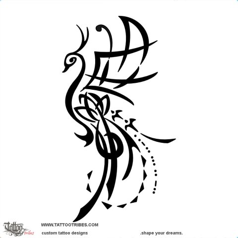 E+H+A Phoenix (Rebirth) tattoo design thumbnail
