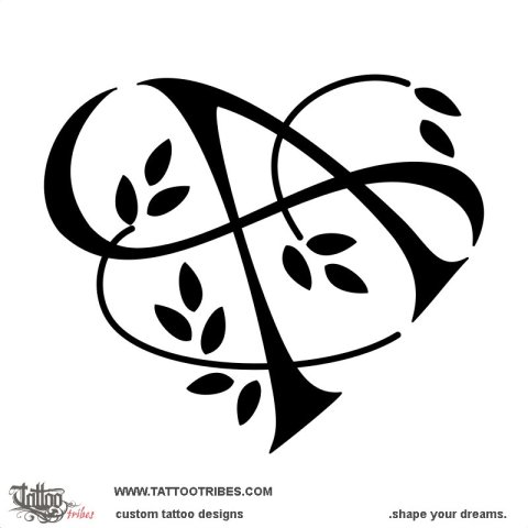 A heart (Love) tattoo design thumbnail