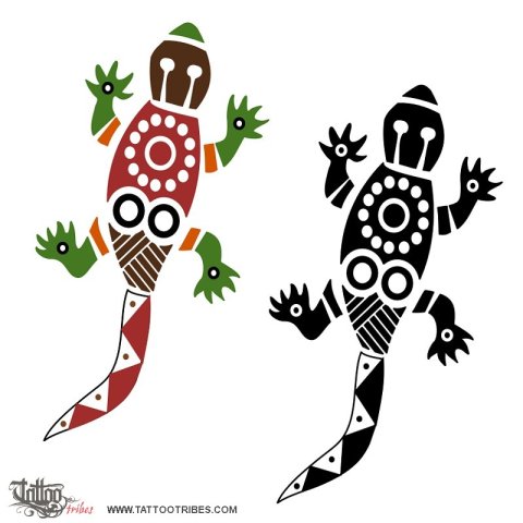 Australian gecko (Protection) tattoo design thumbnail