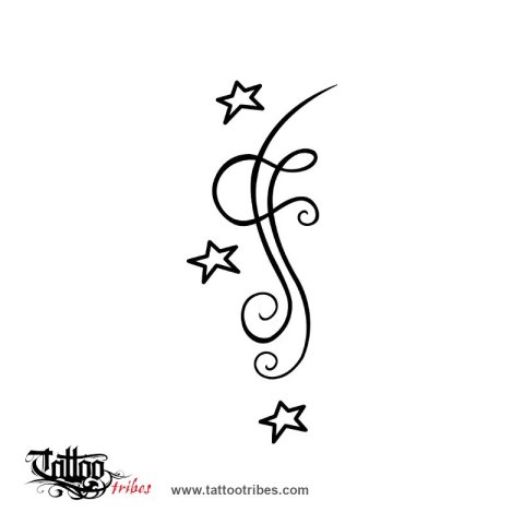 CF and stars (Importance) tattoo design thumbnail