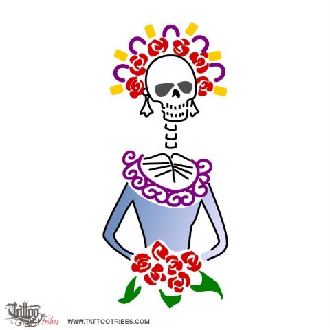 Calaca (Skeleton) tattoo design thumbnail
