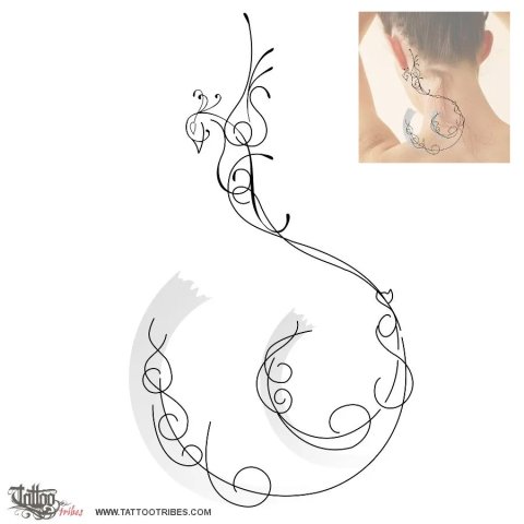 S+F phoenix (Rebirth) tattoo design thumbnail