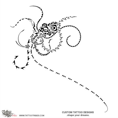 He'e (Octopus) tattoo design thumbnail
