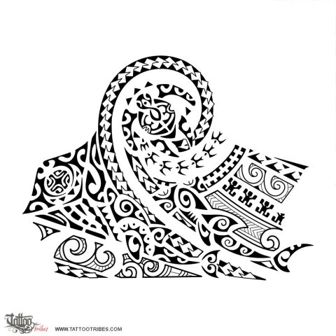 Putahi (To join, to meet) tattoo design thumbnail