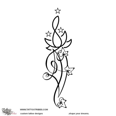 Lotus flower G+A+V (Union) tattoo design thumbnail