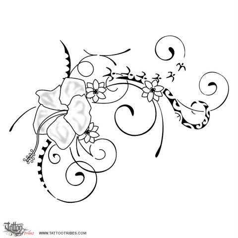 Flourished vines (Ode to life) tattoo design thumbnail