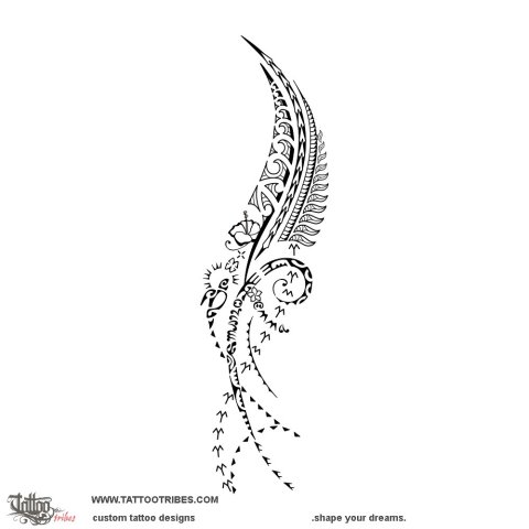 Atai (Fern) tattoo design thumbnail