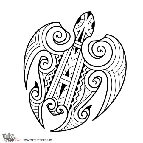 Maori turtle (Navigator) tattoo design thumbnail