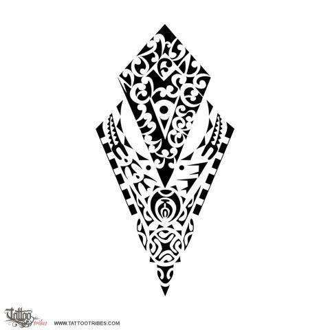 Matakirea (Spearhead) tattoo design thumbnail