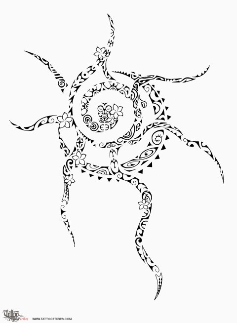 Whitinga o te ra (Sunshine) tattoo design thumbnail