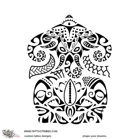 Airavata & lotus (Children) tattoo design thumbnail