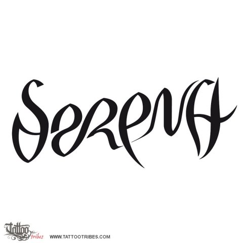 Serena/Andrea (Ambigram) tattoo design thumbnail