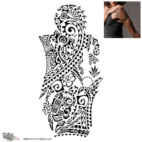 Rerenga (Voyage, journey) tattoo design thumbnail