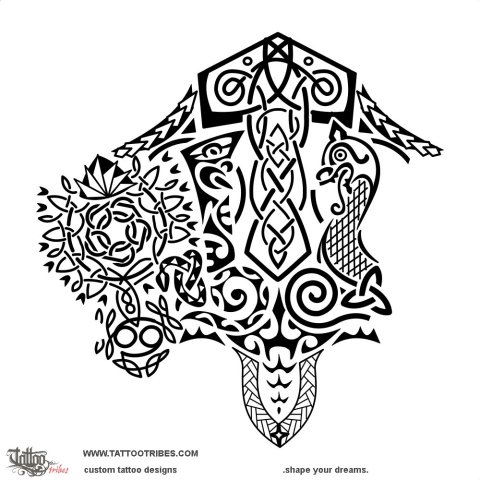 Navigators (Polynesian & Norse) tattoo design thumbnail