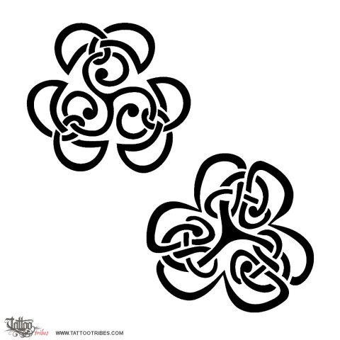 Triskell shamrock (Irish charm) tattoo design thumbnail