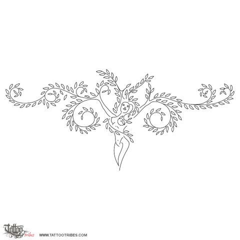 Woman tree (Life) tattoo design thumbnail
