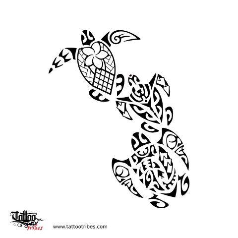 Three turtles (Alyssa's family) tattoo design thumbnail