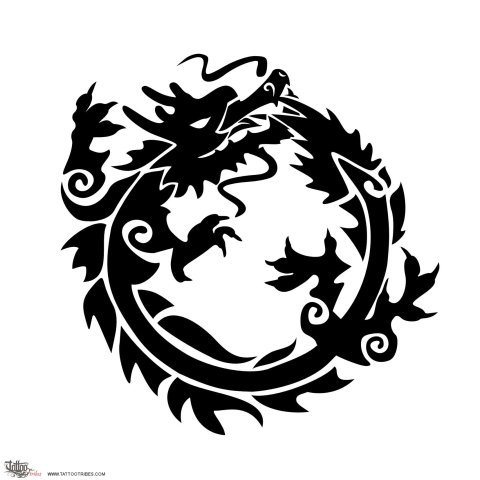 Feng Shui dragon (Prosperity, energy) tattoo design thumbnail
