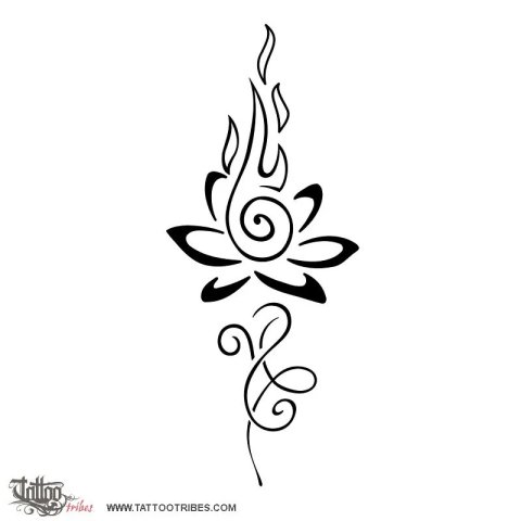 Lotus on fire (Perfect eternity) tattoo design thumbnail