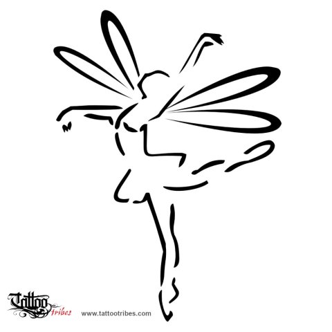 Dancing fairy (Young mind, imagination) tattoo design thumbnail