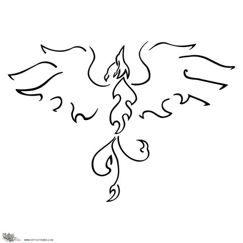 Stylized phoenix (Eternity, ) tattoo design thumbnail