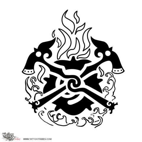 Firefighters (Union, valiance, protection) tattoo design thumbnail