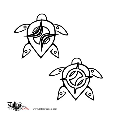 Mayan star - turtle (Learning to love) tattoo design thumbnail