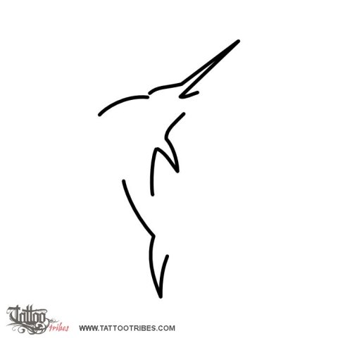Minimals - Sailfish (Speed, acuteness) tattoo design thumbnail
