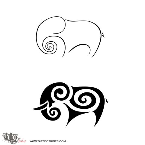 Elephant (Devotion, commitment) tattoo design thumbnail