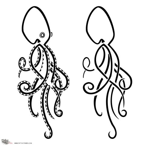 Octopus (Love for the sea) tattoo design thumbnail