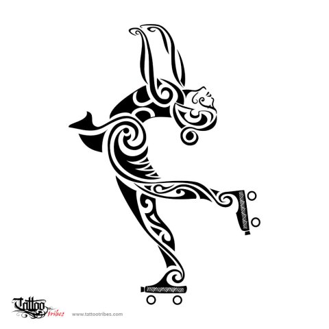 Roller girl (Requested by Simone) tattoo design thumbnail