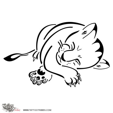 Lion cub (Sweet but combative) tattoo design thumbnail