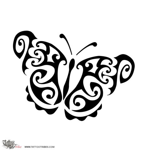 Tribal butterfly (Transformation) tattoo design thumbnail