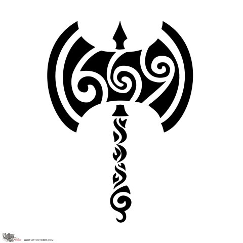 Tribal labrys (Warrior) tattoo design thumbnail