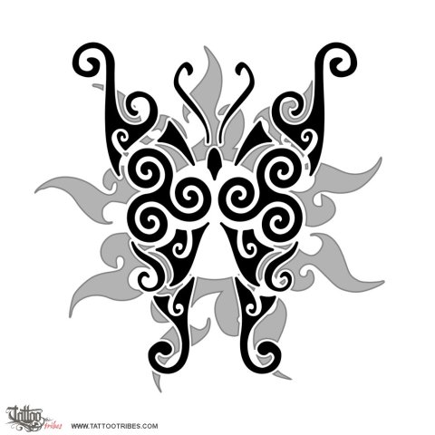 Eternal butterfly (Freedom, renewal) tattoo design thumbnail