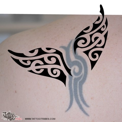Whale tail (Love for the sea) tattoo design thumbnail