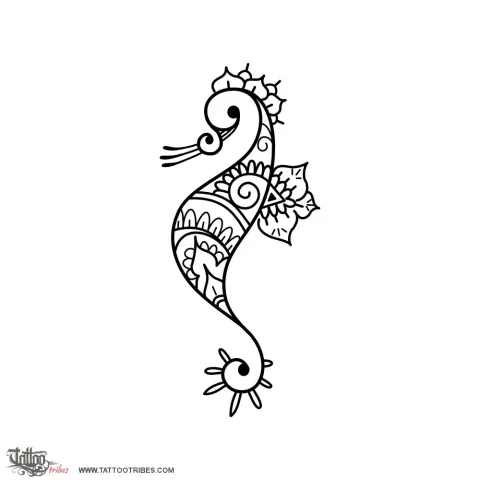 Mehndi seahorse