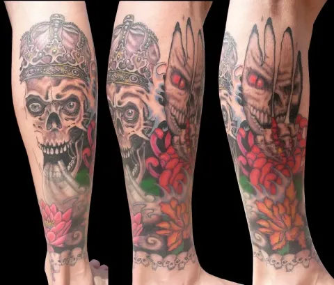 PapaChangoArt - Skulls n flowers
