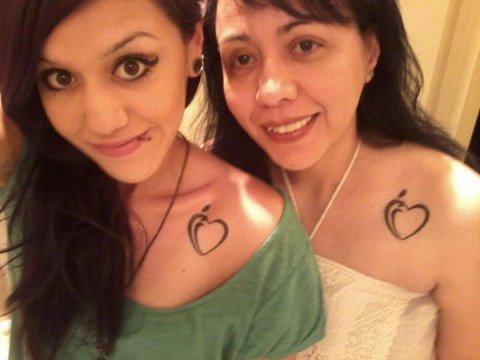 Amanda - Parent's heart: real inked placement tattoo photo thumbnail