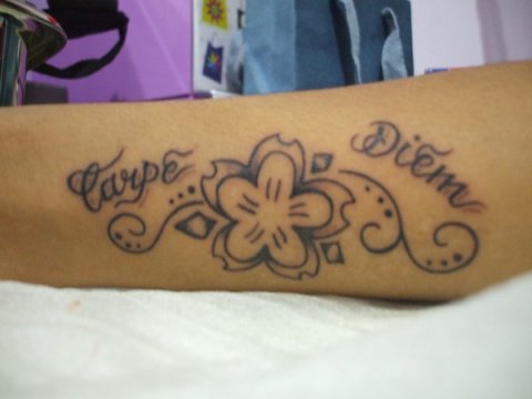 Ana - Sakura flower: real inked placement tattoo photo thumbnail