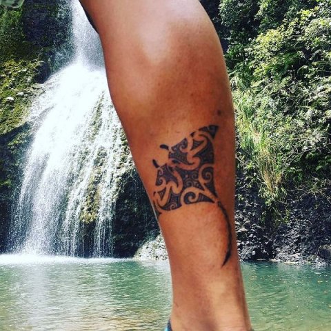 Anderson - Maori manta: real inked placement tattoo photo thumbnail