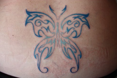 Bex - Butterfly: real inked placement tattoo photo thumbnail