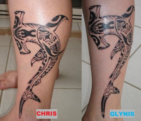 Chris & Glynis - Hammerheads: real inked placement tattoo photo thumbnail