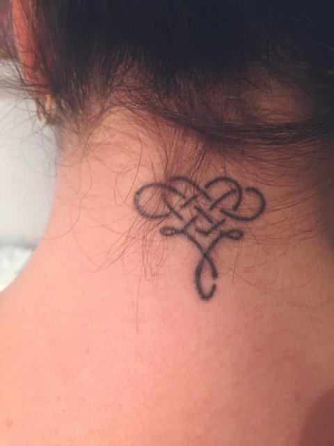 Claudia - J+C infinity heart: real inked placement tattoo photo thumbnail