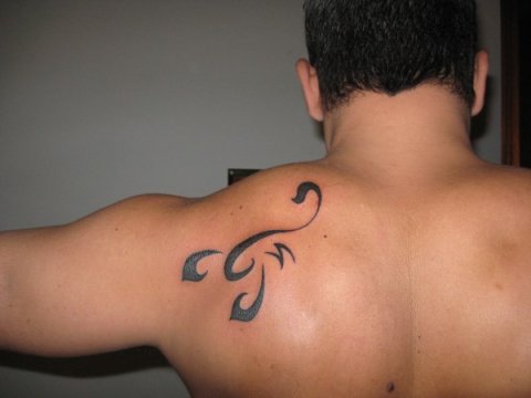 Demetrio - Stylized Scorpion: real inked placement tattoo photo thumbnail