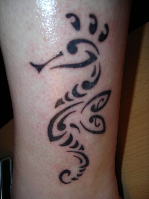Fleana - Seahorse: real inked placement tattoo photo thumbnail