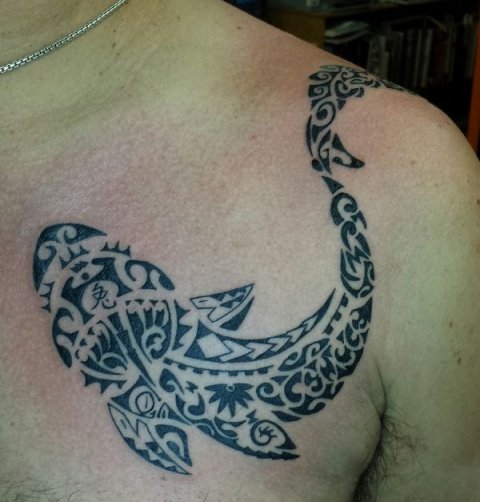 George - Warrior shark: real inked placement tattoo photo thumbnail