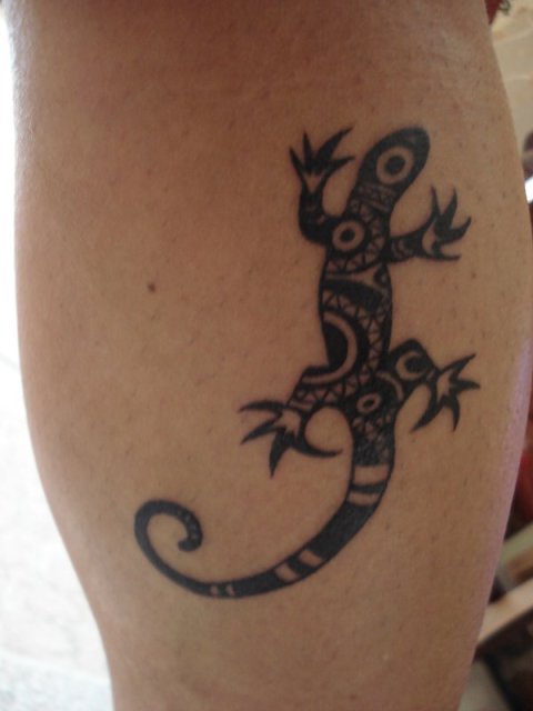 Giacomo - Lizard: real inked placement tattoo photo thumbnail